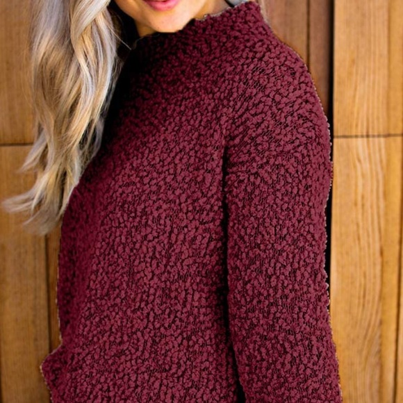 Chunky Soft Red Wine Sweater - Picture 2 of 9